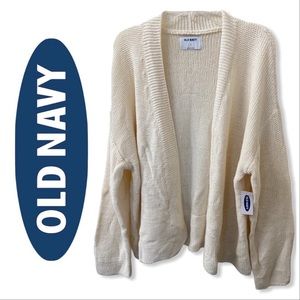 Old Navy Cream Open Front Knit Cardigan Size L